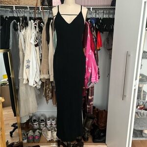 Black Fitted Knit Maxi Dress